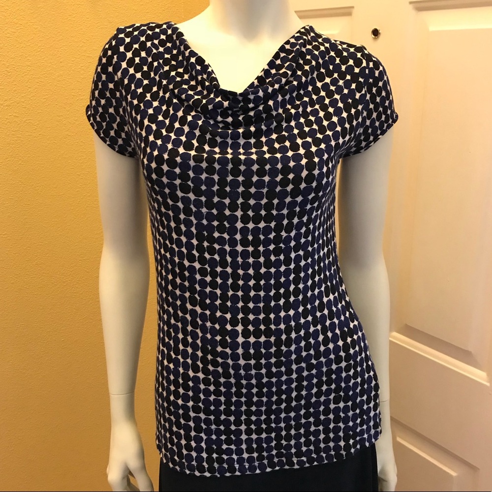 Banana Republic Cowl Neck Polka Dotted Top